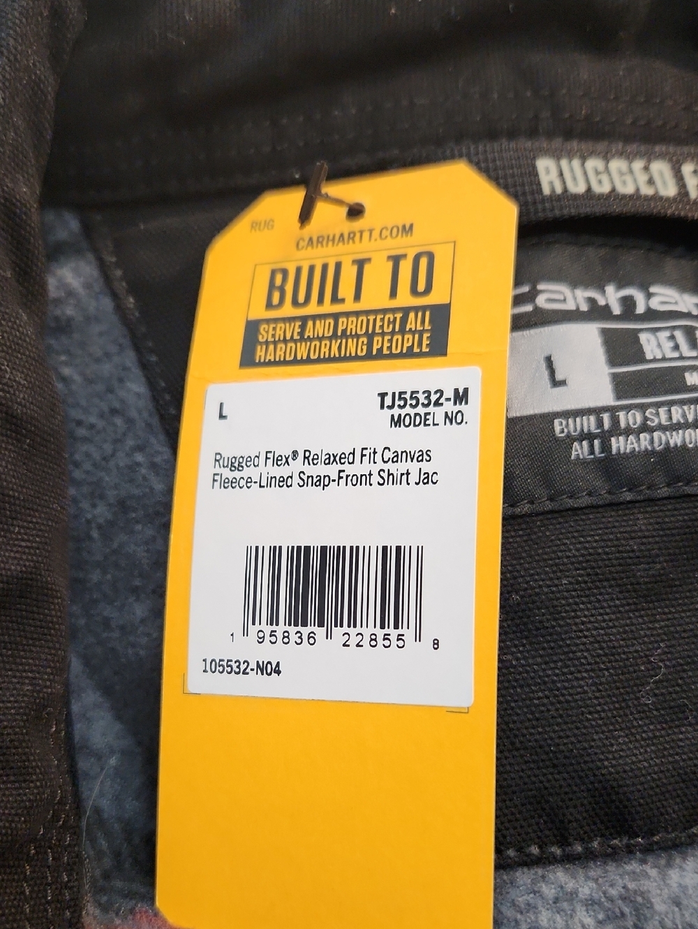 Carhartt Rugged Flex Canvas fleece Lined Snap Front Shirt Jacket - Picture 8 of 12